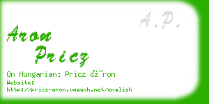 aron pricz business card